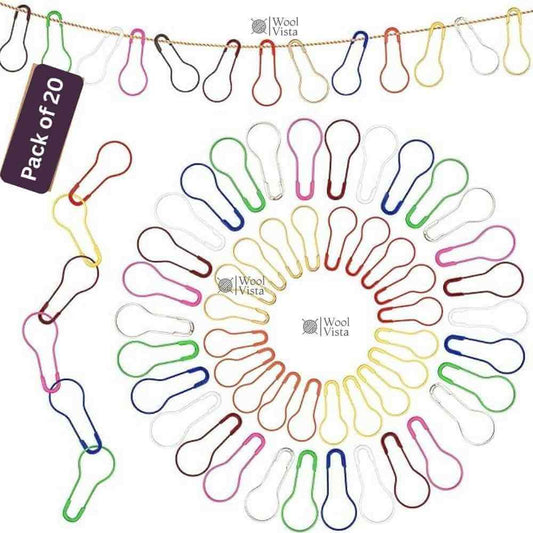 20PCS Mixed Color Metal Gourd Safety Pins – Bulb Pins for Knitting, Crochet, Sewing, Quilting & DIY Craft Projects (Random Assortment)