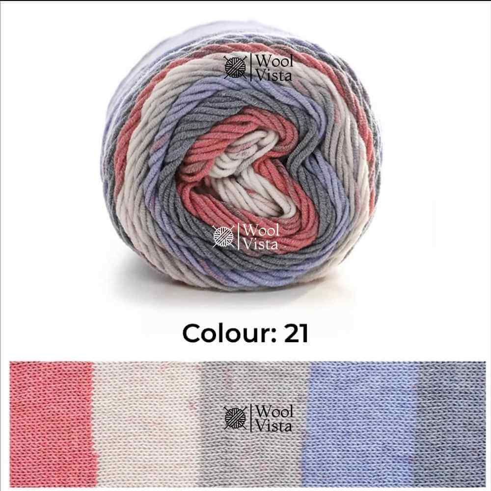 RAINBOW CAKE YARN 100G – PREMIUM COTTON & ACRYLIC GRADIENT YARN FOR KNITTING & CROCHET