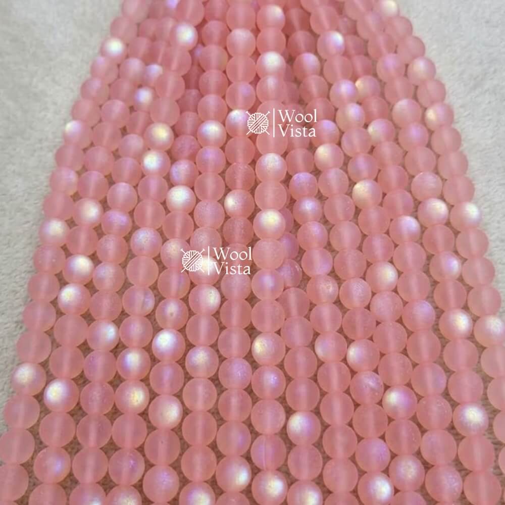 MATTE TRANSPARENT DUAL SHADE ACRYLIC BEADS – COLORFUL ROUND LOOSE BEADS STRAND