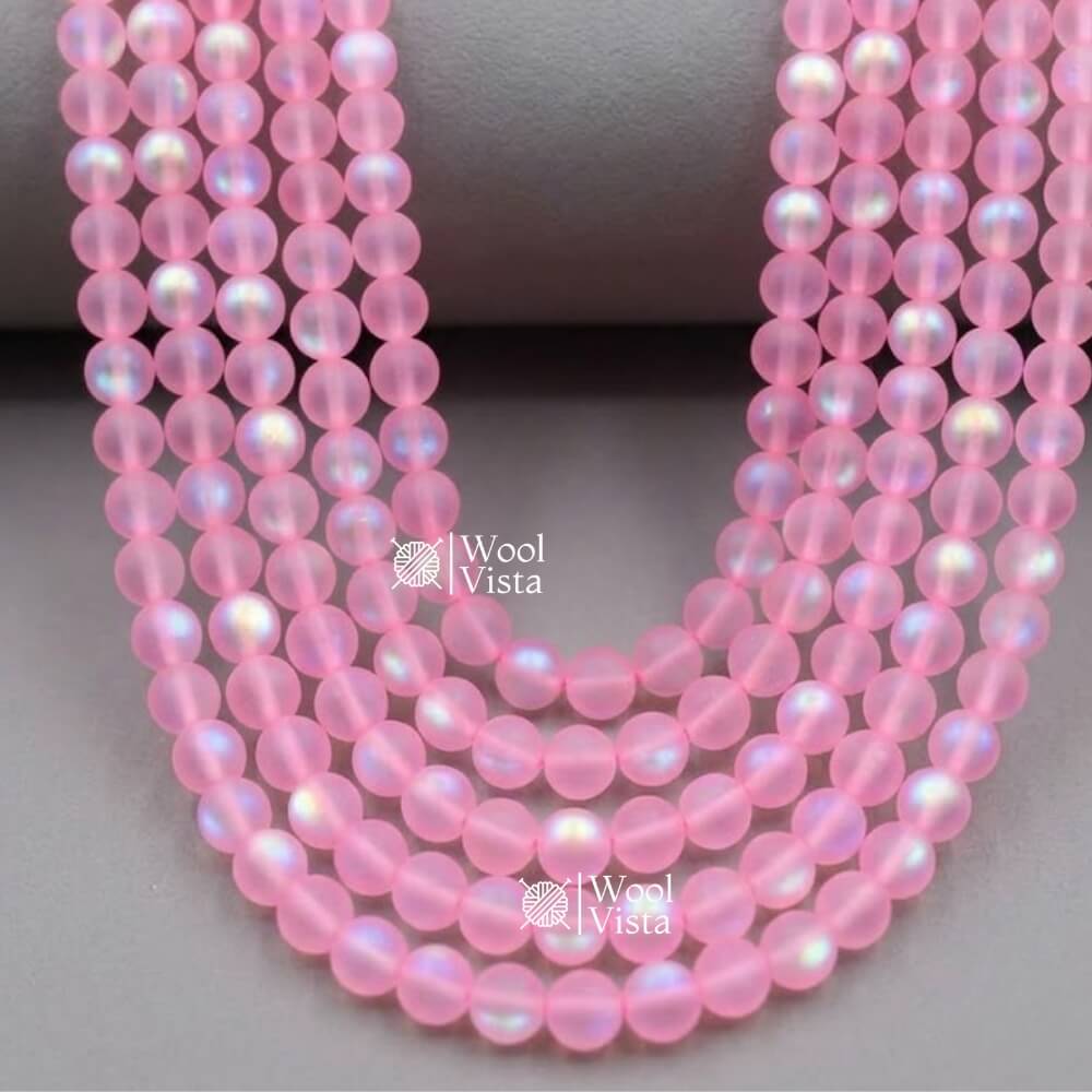 MATTE TRANSPARENT DUAL SHADE ACRYLIC BEADS – COLORFUL ROUND LOOSE BEADS STRAND