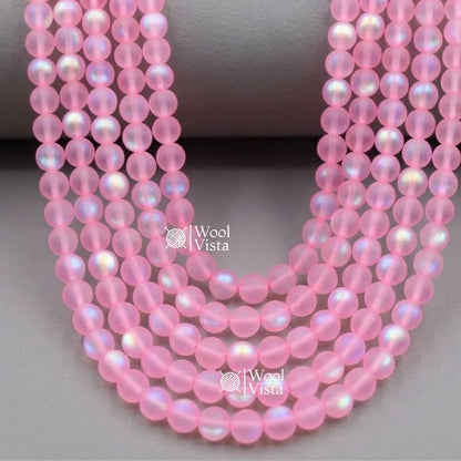 MATTE TRANSPARENT DUAL SHADE ACRYLIC BEADS – COLORFUL ROUND LOOSE BEADS STRAND