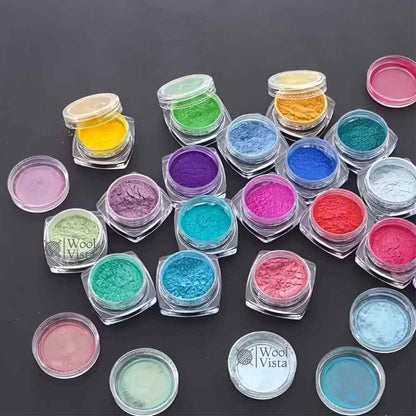 24PCS PEARLESCENT MICA POWDER SET – VIBRANT MINERAL PIGMENTS FOR EPOXY RESIN, CANDLES & JEWELRY MAKING