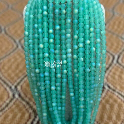 MATTE TRANSPARENT DUAL SHADE ACRYLIC BEADS – COLORFUL ROUND LOOSE BEADS STRAND