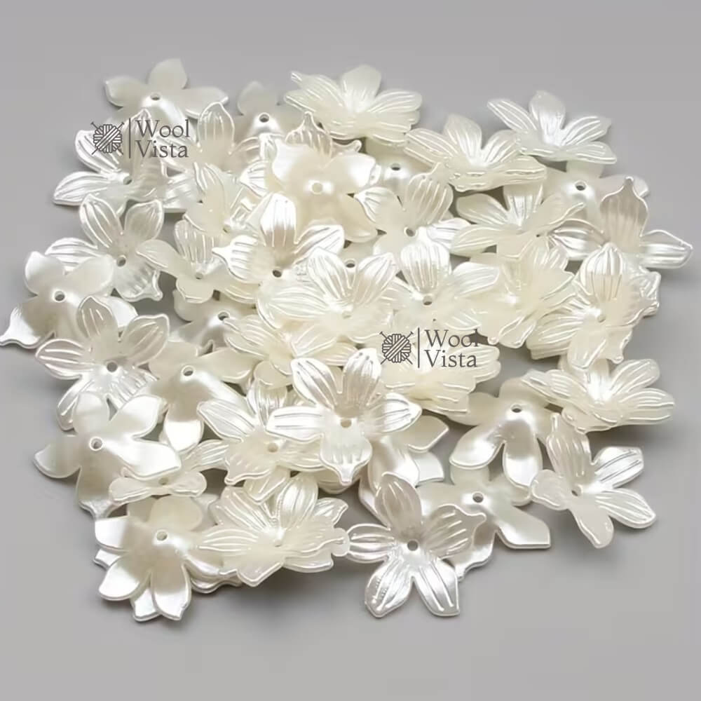 FIVE-PETAL FLOWER ACRYLIC STRIPED BEADS – DECORATIVE LOOSE BEADS FOR DIY BRACELETS, NECKLACES, PHONE CHARMS, HAIR ACCESSORIES & JEWELRY MAKING (100PCS, 19×19MM)