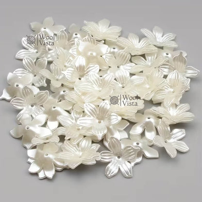 FIVE-PETAL FLOWER ACRYLIC STRIPED BEADS – DECORATIVE LOOSE BEADS FOR DIY BRACELETS, NECKLACES, PHONE CHARMS, HAIR ACCESSORIES & JEWELRY MAKING (100PCS, 19×19MM)