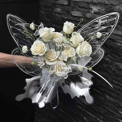 2PCS CRYSTAL BUTTERFLY WRAPPING PAPER – COLORFUL BUTTERFLY BOUQUET PACKAGING SHEETS FOR FLOWER WRAPPING, GIFT PACKAGING & CREATIVE FLORAL PRESENTATION
