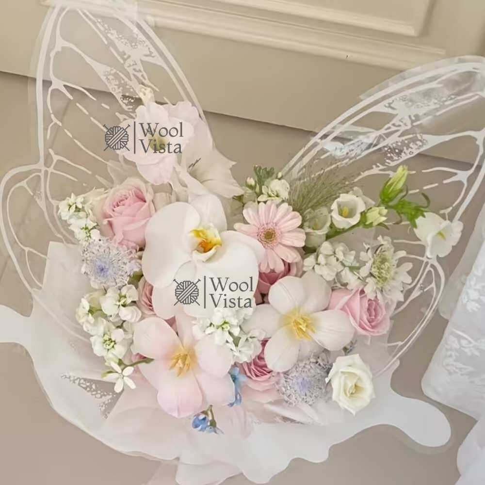2PCS CRYSTAL BUTTERFLY WRAPPING PAPER – COLORFUL BUTTERFLY BOUQUET PACKAGING SHEETS FOR FLOWER WRAPPING, GIFT PACKAGING & CREATIVE FLORAL PRESENTATION