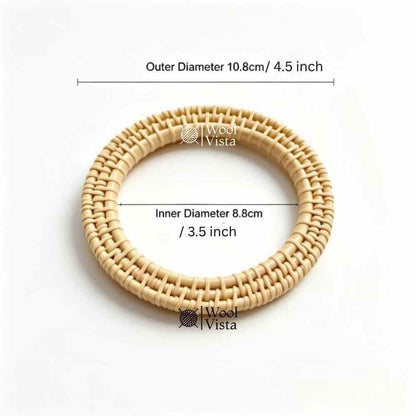2PCS ROUND WOVEN RATTAN-STYLE BAG HANDLES – HOLLOW CIRCULAR PLASTIC HANDLES FOR DIY HANDBAGS, WALLETS & TOTES