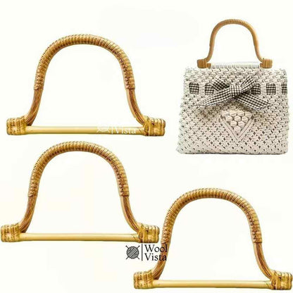 2PCS VINTAGE FAUX BAMBOO U-SHAPED BAG HANDLES – PLASTIC WALLET & CROCHET BAG FRAMES FOR DIY HANDMADE PROJECTS