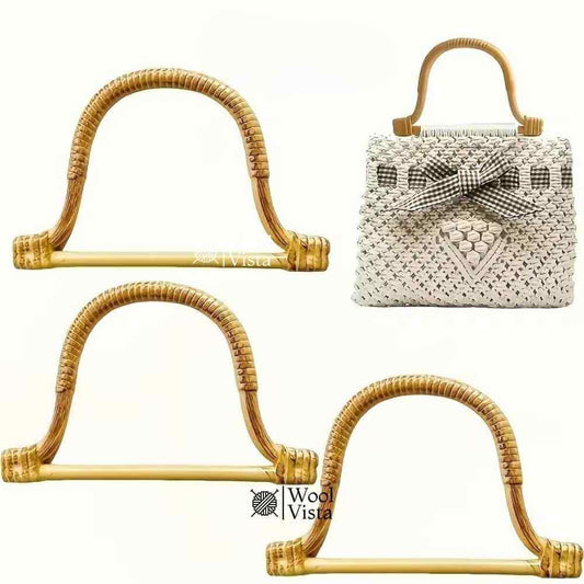 2PCS VINTAGE FAUX BAMBOO U-SHAPED BAG HANDLES – PLASTIC WALLET & CROCHET BAG FRAMES FOR DIY HANDMADE PROJECTS