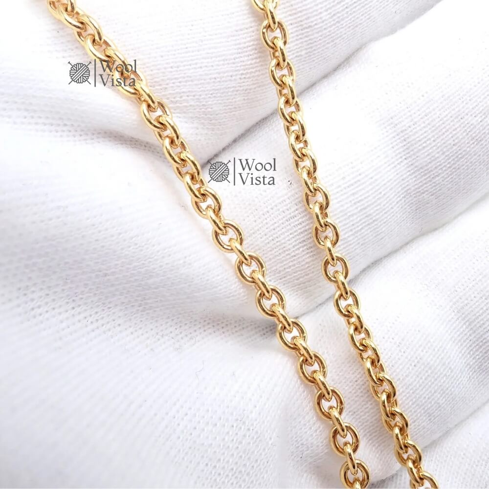 1 METER IMPORTED GOLDEN STAINLESS STEEL CHAIN – DIY JEWELRY MAKING CHAIN FOR NECKLACES, BRACELETS, PENDANTS, HANDMADE ACCESSORIES & CRAFT PROJECTS