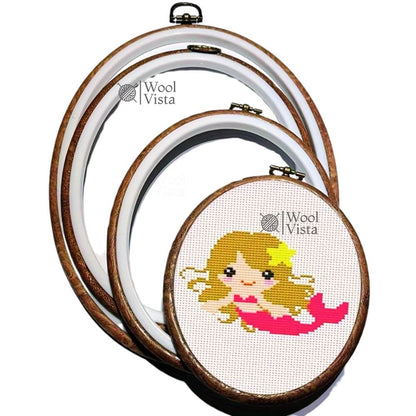 OVAL EMBROIDERY HOOP SET 5PCS  – LIGHT BROWN ASSORTED SIZE HOOPS FOR CROSS STITCH, NEEDLEWORK, HAND EMBROIDERY, SEWING & DIY CRAFTS