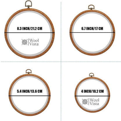 EMBROIDERY HOOPS SET 4–8 INCH – CIRCLE CROSS STITCH HOOPS, MINI & LARGE EMBROIDERY FRAMES FOR DIY SEWING, NEEDLEWORK & CRAFTS