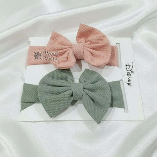 2PCS SOFT ELASTIC BOWKNOT HAIRBANDS – COLORFUL HEADBANDS FOR KIDS & TODDLERS, CUTE GIFT ACCESSORY