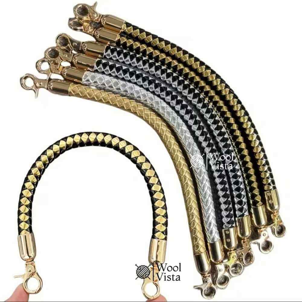 SHINING RHINESTONE METAL LOBSTER BUCKLE HANDLES (2PCS) – ELEGANT ZINC ALLOY BAG HANDLES FOR WEDDING, PARTY & DIY WALLET MAKING