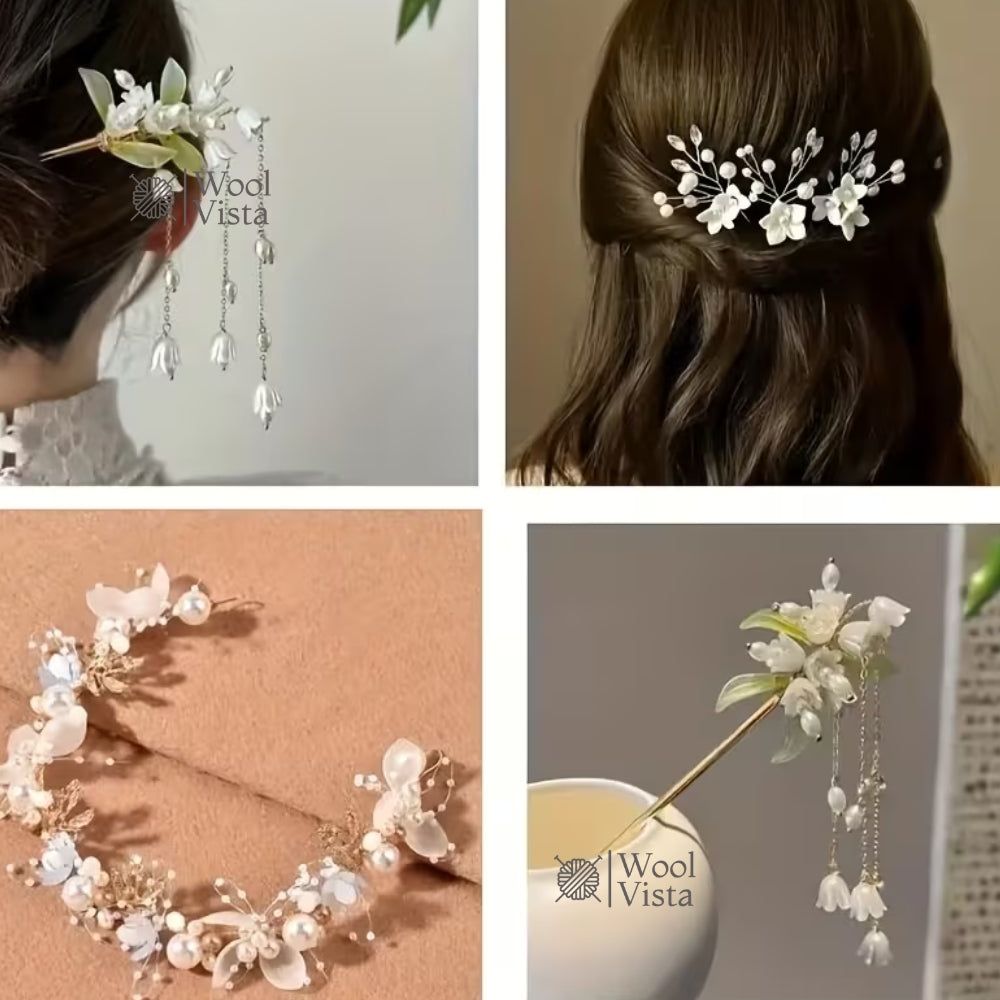 WHITE ACRYLIC FLOWER BEADS 8MM – DECORATIVE BEADS FOR DIY HAIR CLIPS, BRACELETS, JEWELRY MAKING, CLOTHING EMBELLISHMENTS & HANDMADE CRAFTS (100PCS)