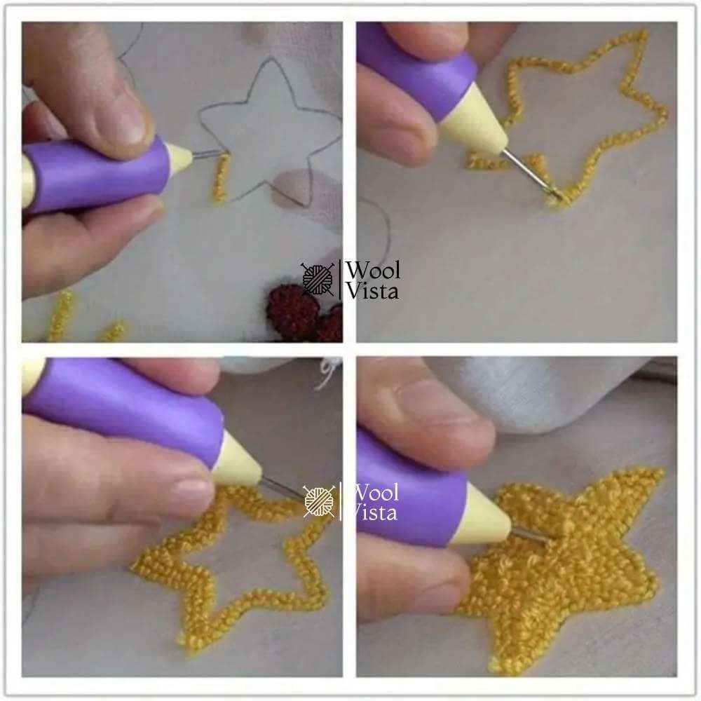 3D ADJUSTABLE EMBROIDERY PUNCH NEEDLE SET – PLASTIC & STEEL DIY CRAFT SET