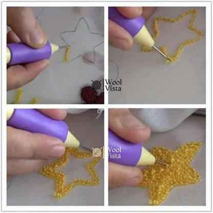 3D ADJUSTABLE EMBROIDERY PUNCH NEEDLE SET – PLASTIC & STEEL DIY CRAFT SET