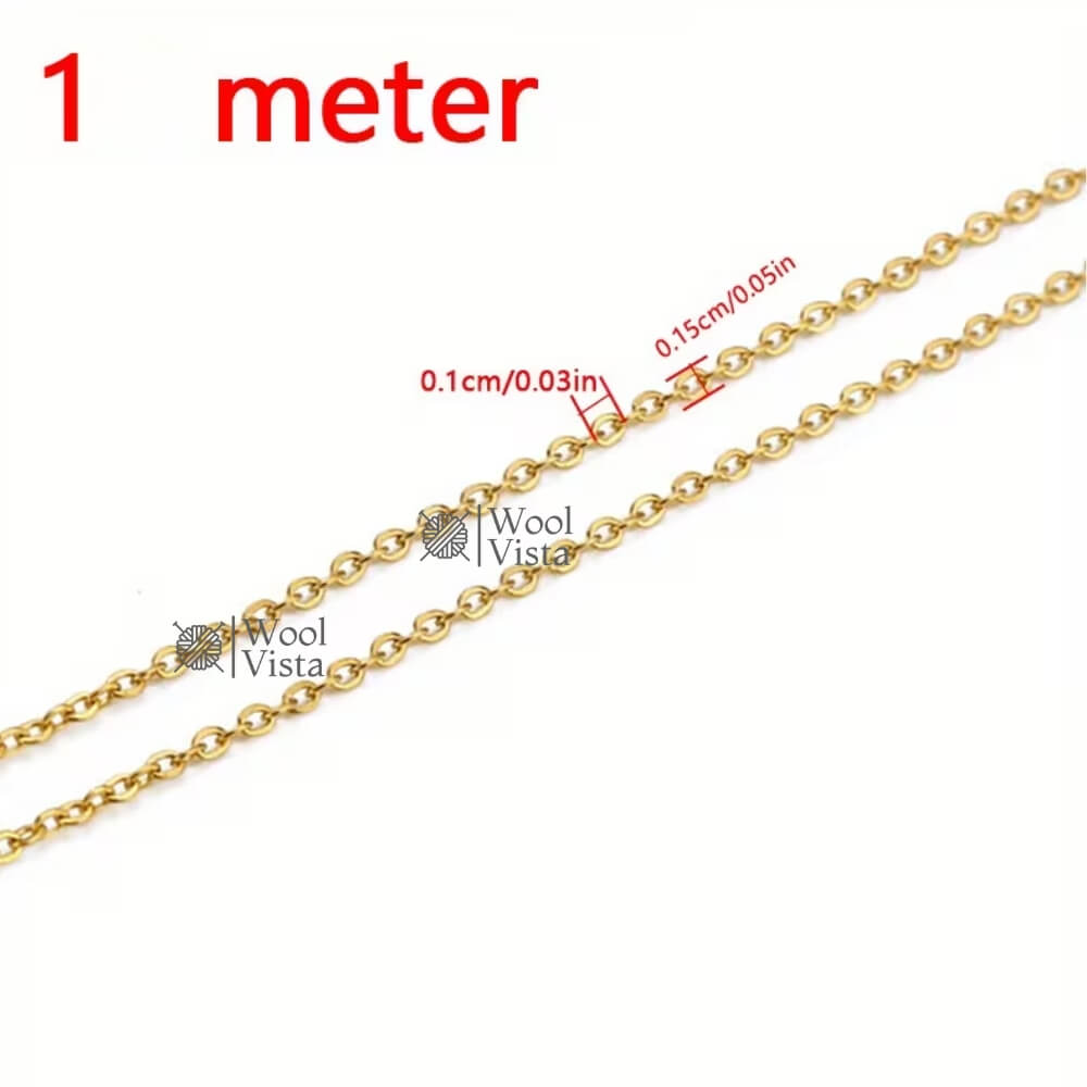 1 METER IMPORTED GOLDEN STAINLESS STEEL CHAIN – DIY JEWELRY MAKING CHAIN FOR NECKLACES, BRACELETS, PENDANTS, HANDMADE ACCESSORIES & CRAFT PROJECTS