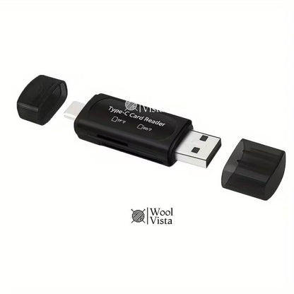 4-IN-1 USB & TYPE-C SD CARD READER – DUAL SLOT SD/XC/HC MEMORY CARD ADAPTER (USB-A & TYPE-C)