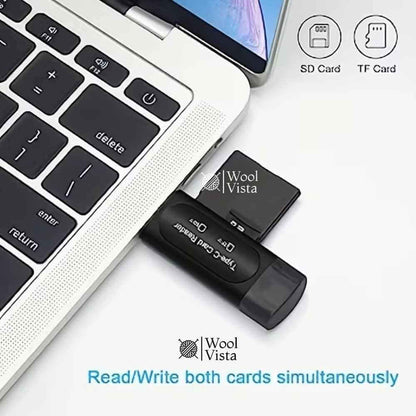4-IN-1 USB & TYPE-C SD CARD READER – DUAL SLOT SD/XC/HC MEMORY CARD ADAPTER (USB-A & TYPE-C)