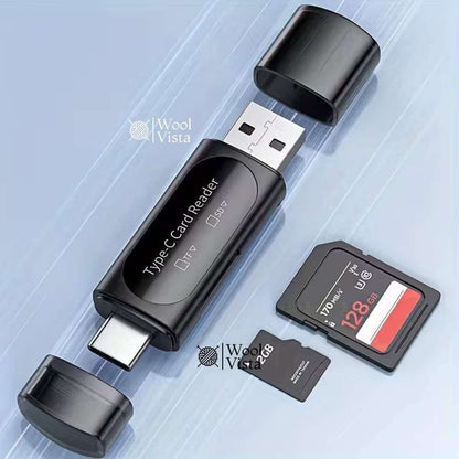 4-IN-1 USB & TYPE-C SD CARD READER – DUAL SLOT SD/XC/HC MEMORY CARD ADAPTER (USB-A & TYPE-C)