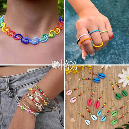 PREMIUM GLASS SEED BEADS BOX - 15 COLORS