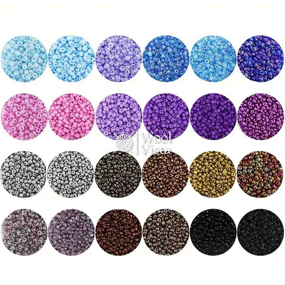 PREMIUM GLASS SEED BEADS BOX - 15 COLORS