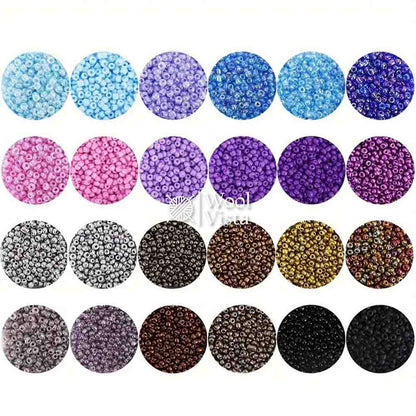 PREMIUM GLASS SEED BEADS BOX - 15 COLORS