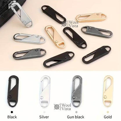 4PCS ZIPPER PULL REPLACEMENTS – EASY INSTALL DETACHABLE ZIPPER HEADS FOR TRAVEL BAGS, BACKPACKS, CLOTHING & DIY BAG MAKING CRAFTS