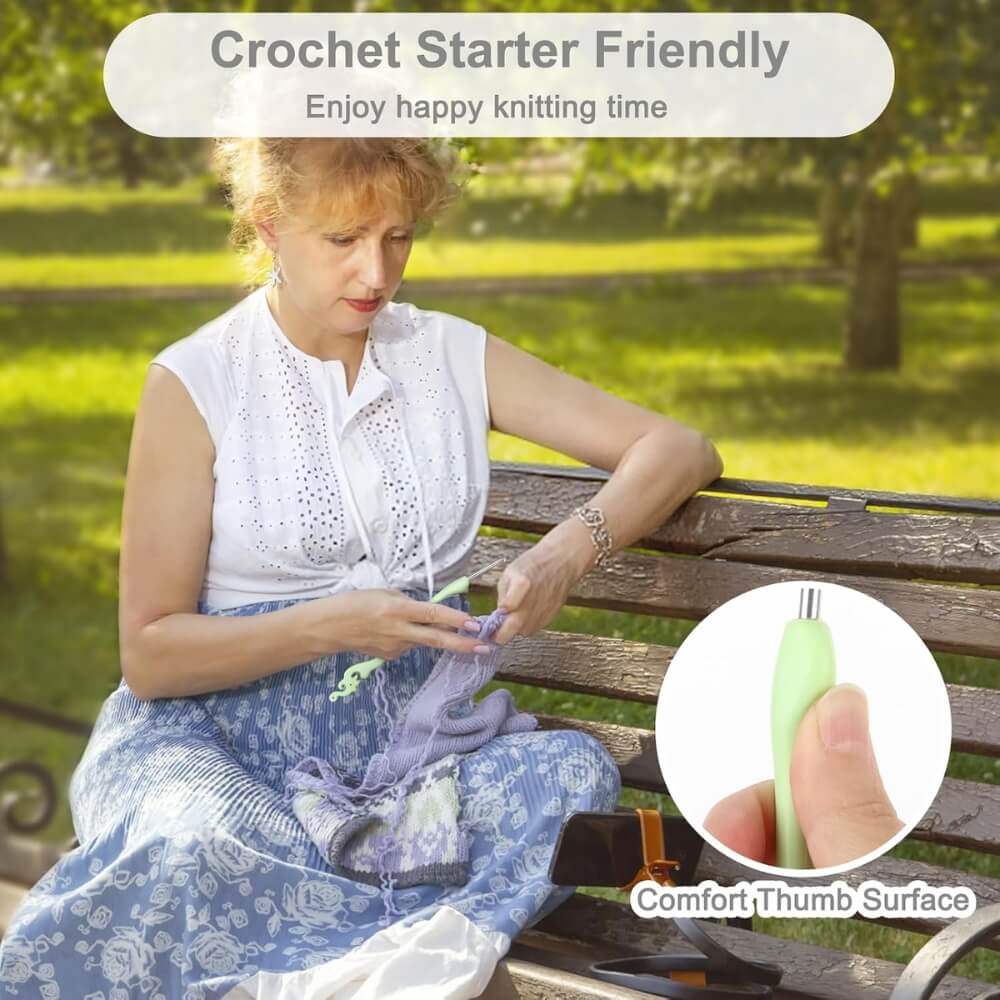 KATECH CROCHET HOOK SET (2.5–6.0MM) – 8PCS ERGONOMIC HANDLE SMOOTH KNITTING NEEDLES FOR YARN WEAVING, DIY CRAFTS, HANDMADE PROJECTS & CROCHET LOVERS