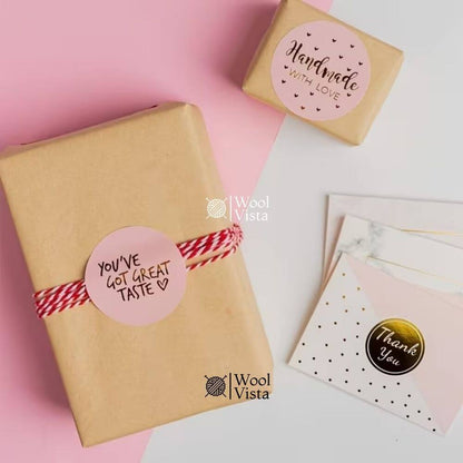 500PCS THANK YOU & HANDMADE KRAFT STICKERS ROLL – FRAGILE WARNING LABELS & SMALL BUSINESS PACKAGING SEALS (MULTIPLE VARIANTS)