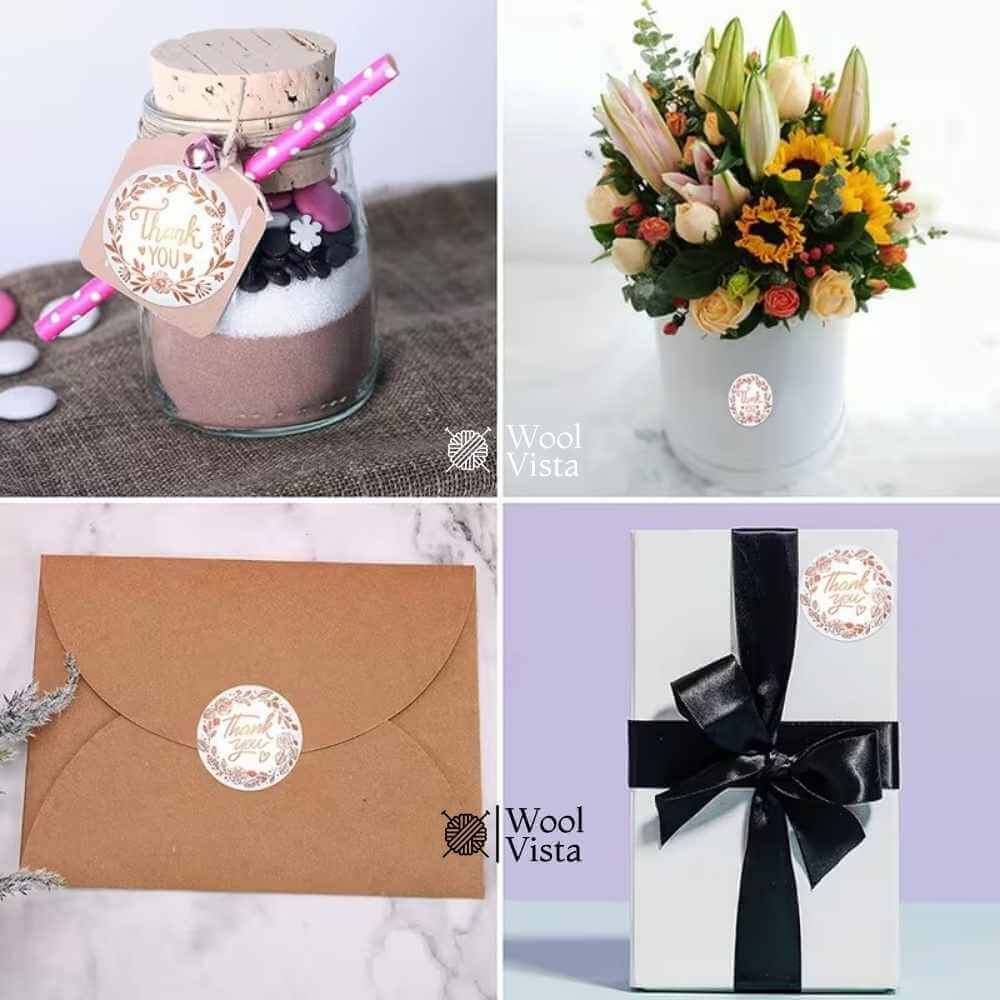 500PCS THANK YOU & HANDMADE KRAFT STICKERS ROLL – FRAGILE WARNING LABELS & SMALL BUSINESS PACKAGING SEALS (MULTIPLE VARIANTS)