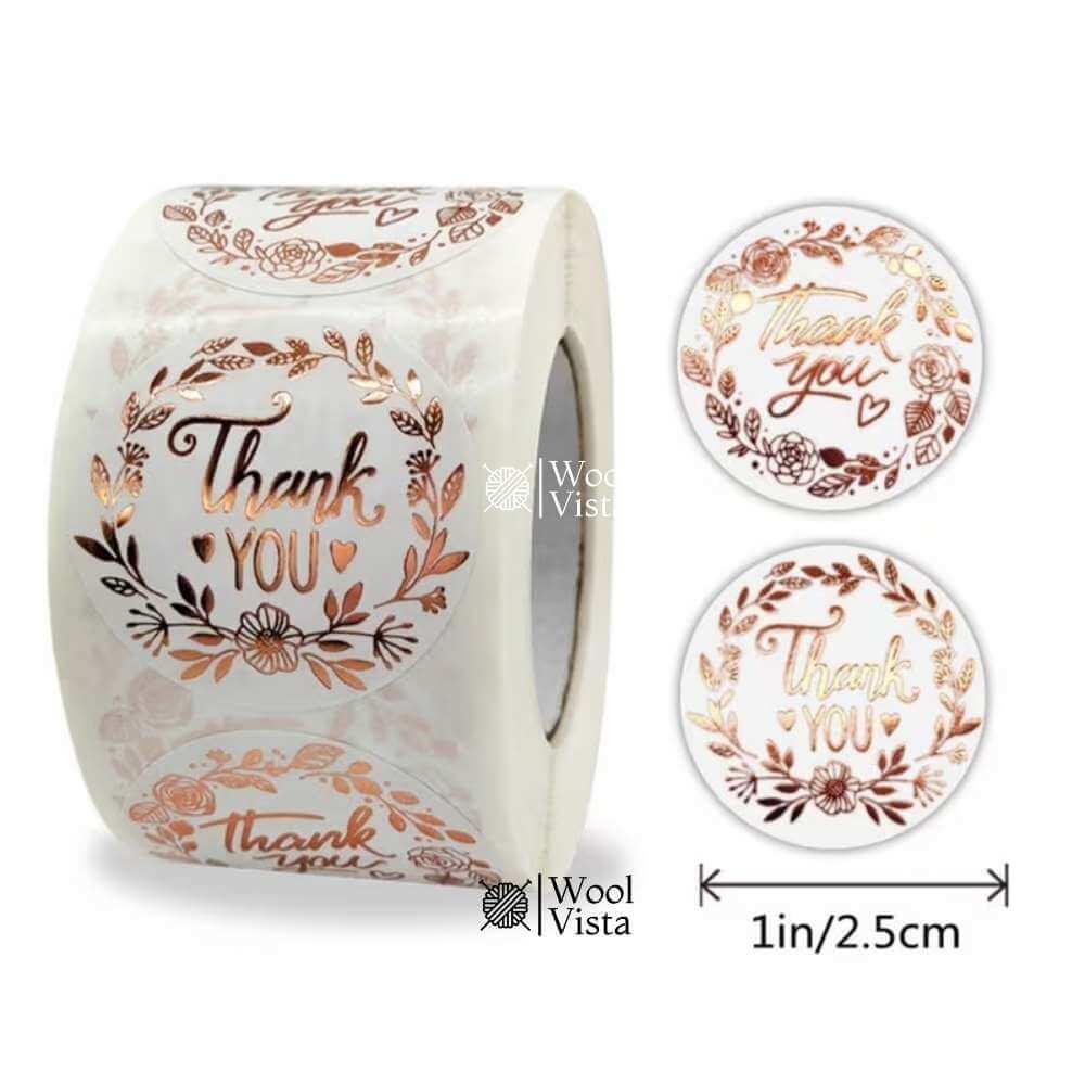 500PCS THANK YOU & HANDMADE KRAFT STICKERS ROLL – FRAGILE WARNING LABELS & SMALL BUSINESS PACKAGING SEALS (MULTIPLE VARIANTS)