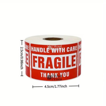 500PCS THANK YOU & HANDMADE KRAFT STICKERS ROLL – FRAGILE WARNING LABELS & SMALL BUSINESS PACKAGING SEALS (MULTIPLE VARIANTS)