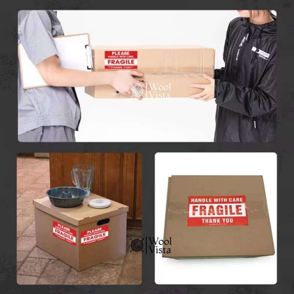 500PCS THANK YOU & HANDMADE KRAFT STICKERS ROLL – FRAGILE WARNING LABELS & SMALL BUSINESS PACKAGING SEALS (MULTIPLE VARIANTS)