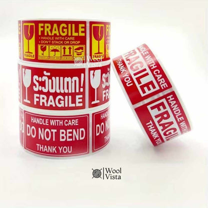 500PCS THANK YOU & HANDMADE KRAFT STICKERS ROLL – FRAGILE WARNING LABELS & SMALL BUSINESS PACKAGING SEALS (MULTIPLE VARIANTS)