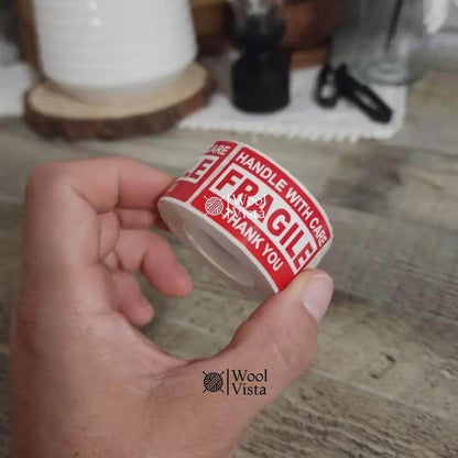 500PCS THANK YOU & HANDMADE KRAFT STICKERS ROLL – FRAGILE WARNING LABELS & SMALL BUSINESS PACKAGING SEALS (MULTIPLE VARIANTS)