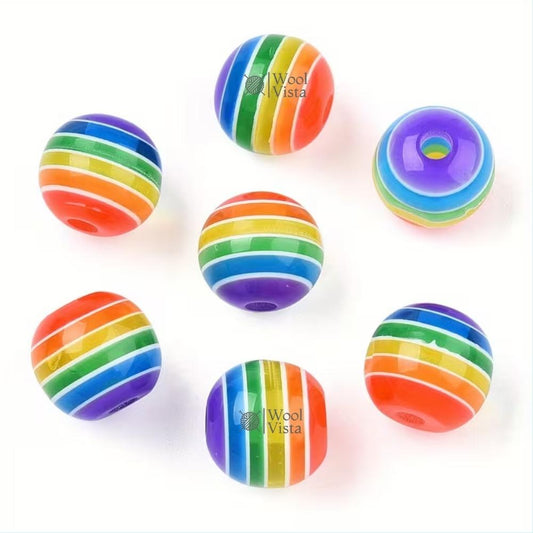 50PCS ACRYLIC ZEBRA STRIPE BEADS – 5.5MM RESIN BEADS FOR DIY JEWELRY MAKING, BRACELETS & CRAFT ACCESSORIES