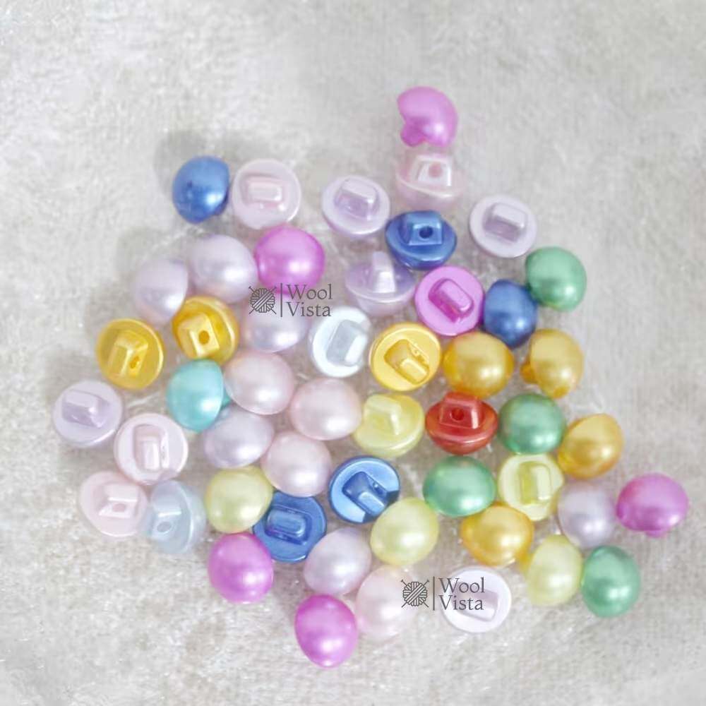 50PCS PASTEL & VIBRANT GLOSSY BUTTONS – NO-PLATING CRAFT BEADS FOR DIY SEWING, CLOTHING, JEWELRY & FASHION EMBELLISHMENTS