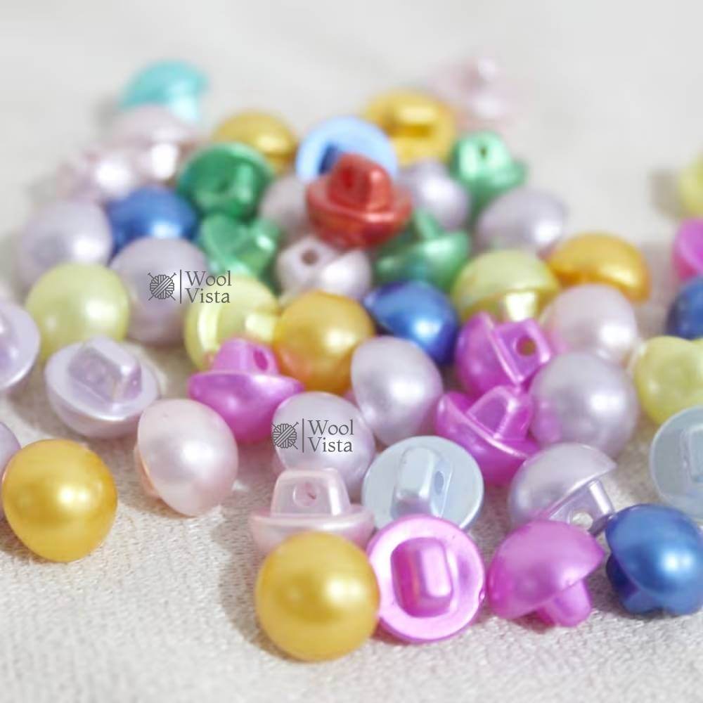 50PCS PASTEL & VIBRANT GLOSSY BUTTONS – NO-PLATING CRAFT BEADS FOR DIY SEWING, CLOTHING, JEWELRY & FASHION EMBELLISHMENTS