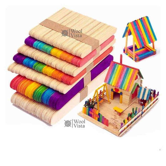 50PCS SOLID WOOD CRAFT STICKS – PERFECT FOR HOME, SCHOOL, ART & HANDICRAFT PROJECTS