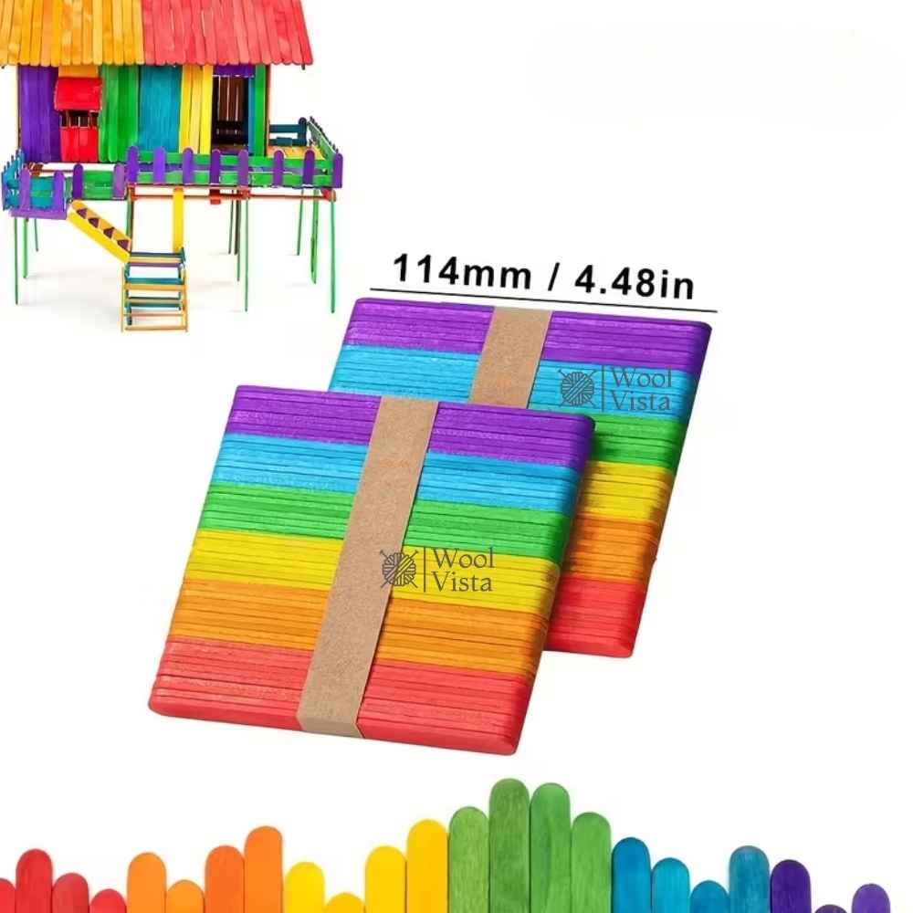 50PCS SOLID WOOD CRAFT STICKS – PERFECT FOR HOME, SCHOOL, ART & HANDICRAFT PROJECTS