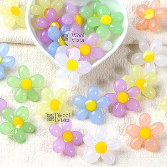 CANDY COLOR FLOWER BEADS – DECORATIVE ACRYLIC FLORAL BEADS FOR DIY HAIR ACCESSORIES, PHONE CASE DECORATION, JEWELRY MAKING, BRACELETS, KEYCHAINS & HANDMADE CRAFTS (10PCS)