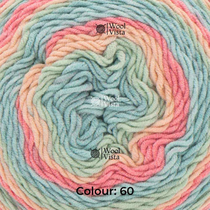 RAINBOW CAKE YARN 100G – PREMIUM COTTON & ACRYLIC GRADIENT YARN FOR KNITTING & CROCHET