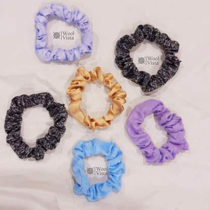 6PCS SATIN SCRUNCHIES SET – SOLID & PRINTED COLOR HAIR TIES, SOFT AND COMFORTABLE ELASTIC SCRUNCHIES FOR PONYTAILS & DAILY HAIR STYLING