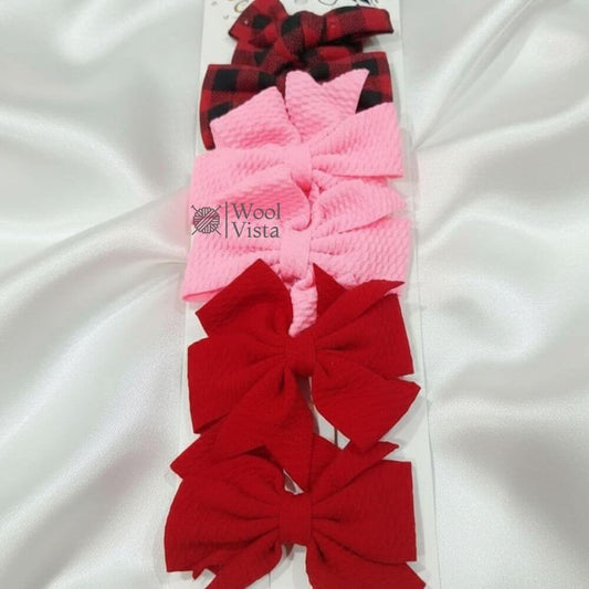 6PCS VIBRANT BOWKNOT HAIR CLIPS – TRENDY SOLID COLOR POLYESTER HAIR ACCESSORIES FOR ALL-SEASON STYLING