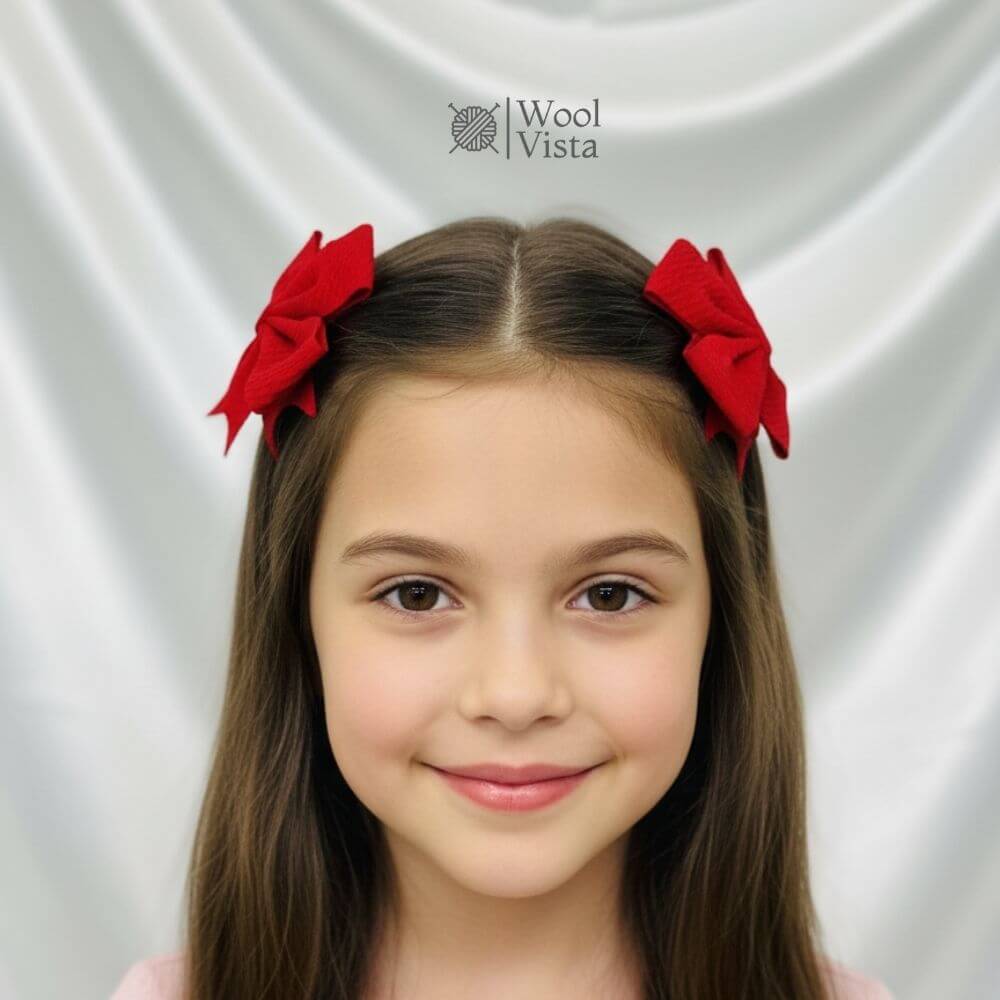 6PCS VIBRANT BOWKNOT HAIR CLIPS – TRENDY SOLID COLOR POLYESTER HAIR ACCESSORIES FOR ALL-SEASON STYLING