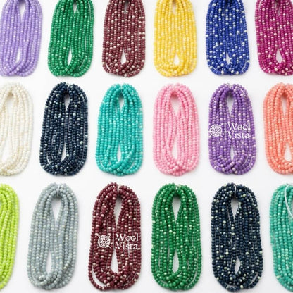MATTE TRANSPARENT DUAL SHADE ACRYLIC BEADS – COLORFUL ROUND LOOSE BEADS STRAND