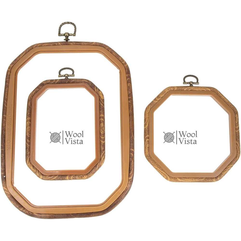 VINTAGE POLYGON EMBROIDERY HOOP – HANDHELD CROSS STITCH HOLDER CLIP FRAME FOR DIY EMBROIDERY, NEEDLEWORK & CRAFTS